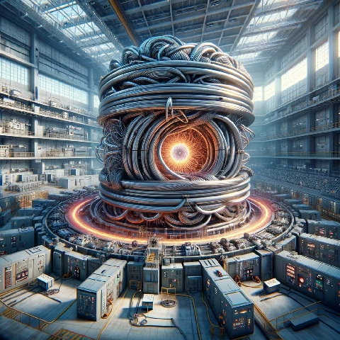 Aquí tienes una imagen que representa una vista detallada y realista del reactor tokamak ITER, enfocándose en su avanzada ingeniería y los esfuerzos científicos para aprovechar la fusión nuclear en busca de una energía limpia e ilimitada.